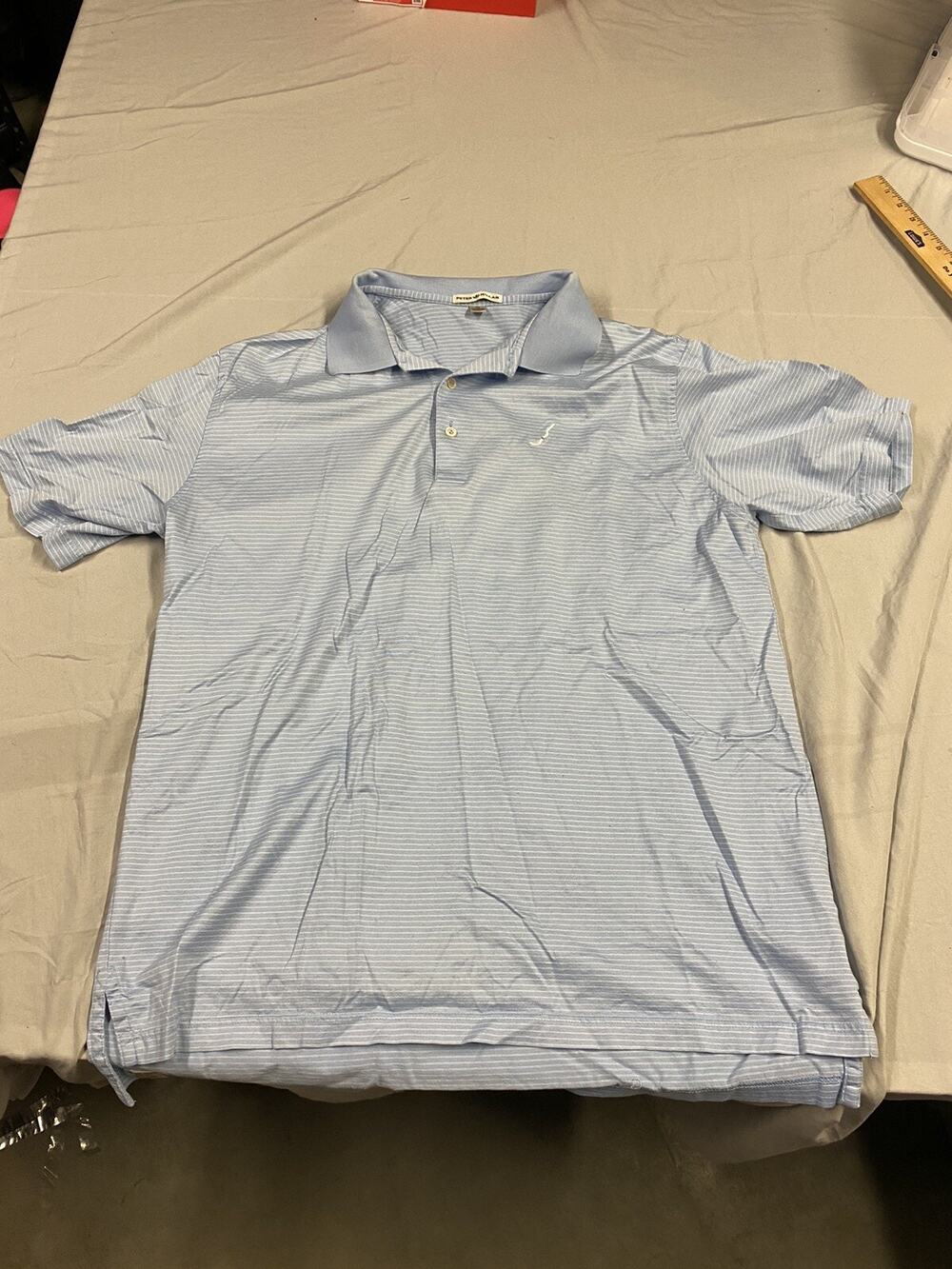 Peter Millar Summer Comfort Crooked Stick Golf Polo Blue Mens XL